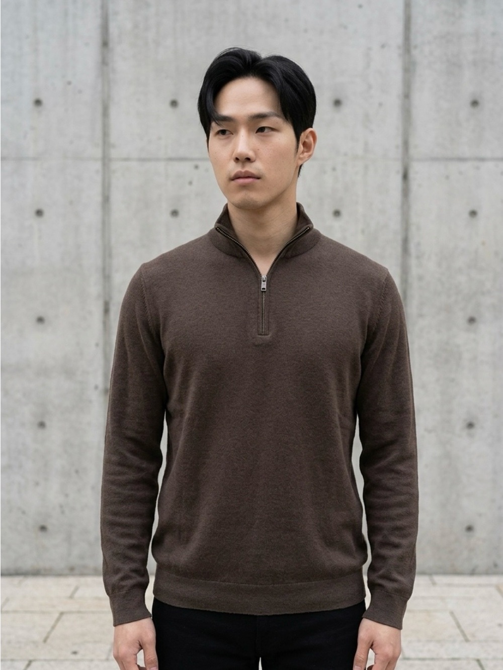 Banana Republic Men's Brown Half-Zip Sweater